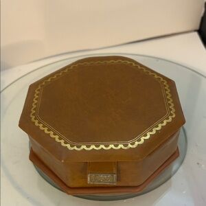 Elegant Brown Octagonal Jewelry Box
